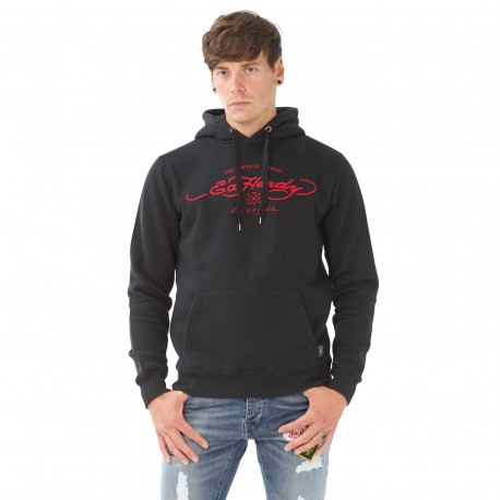 Sweat à capuche homme Ed Hardy Rebel Strass Noir