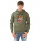 Sweat à capuche homme Ed Hardy Tiger Strass Vert Kaki