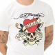 T-shirt homme Ed Hardy Dal-Skull Strass Blanc