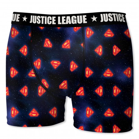 Boxer Homme Justice League Imprimé Logo Superman Bleu