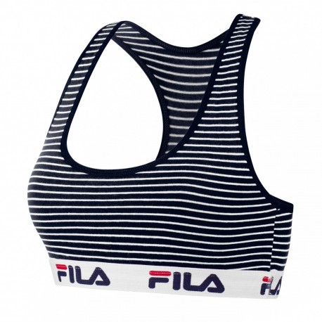 Brassiere Coton Fila à Rayures Marine