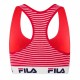 Brassiere Coton Fila à Rayures Rouge