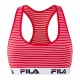 Brassiere Coton Fila à Rayures Rouge