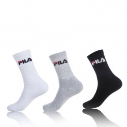 Lot de 3 Chaussettes Tennis FILA Blanches Grises Noires