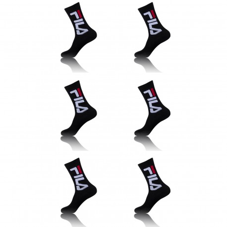 Lot de 6 paires de chaussettes Tennis homme 9598 Fila Noir