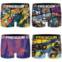  	 Lot de 4 Boxers homme Dual Subli Dollar - FG/1/BM/PK4/A6A