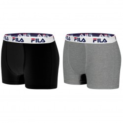 Lot de 2 Boxers coton homme Fila 5016 Noir et Gris - FI/1BCX2/FU5016/NG