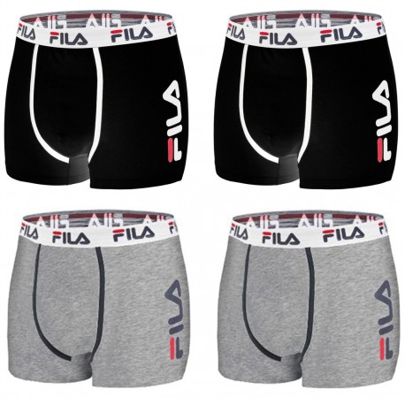 Lot de 2 Boxers coton homme FU5040 Noir et Gris - FI/1BCX4/FU5040/NG