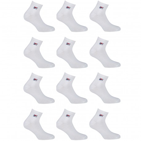 Lot N1 De 12 Paires De Lowcut Fila Blanc 43/46