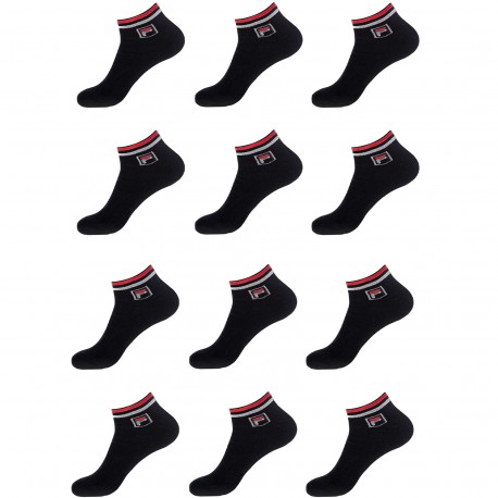 Lot N2 De 12 Paires De Lowcut Fila Noir 39/42