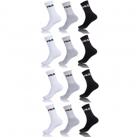 Lot De 12 Paires De Tennis Fila Blanc Et Noir 39/42