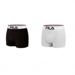 Boxer homme en coton Fila  Noir et Gris