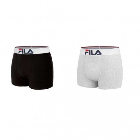 Boxer homme en coton Fila  Noir et Gris