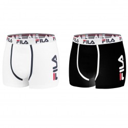 Lot de 2 boxers coton homme FILA Noir et Blanc