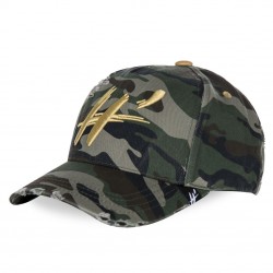 Casquette baseball homme H'echbone Camouflage Logo Or