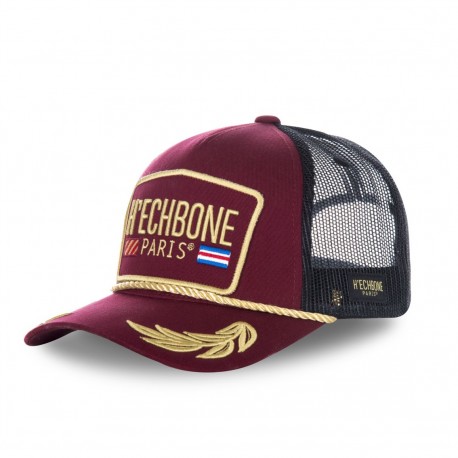 Casquette homme H'echbone Capt Bordeaux avec filet