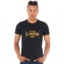 T-Shirt homme H'echbone El Patron Noir Strass Or