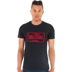 T-Shirt homme H'echbone Savastano Noir Strass Rouge