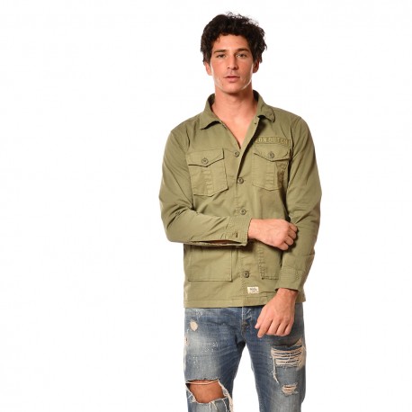 Veste homme militaire confort broderie devant et imprimé dos