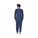 Ensemble pyjama long homme t-shirt col tunisien Vintage