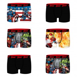 Lot de 6 Boxers garçon Captain America VS Iron Man