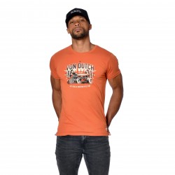 T-shirt homme col rond coupe ajustée imprimé devant Hot