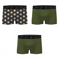 Boxer homme coton Bio Gots Flower - CB/1/BCBX3/FLOW