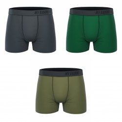 Lot de 3 Boxers homme en coton Bio uni Gots - MYE/1/BCX3/GREEN