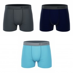 Lot de 3 Boxers homme en coton Bio uni Gots - MYE/1/BCX3/MIXBLU
