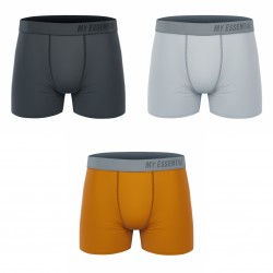 Lot de 3 Boxers homme en coton Bio uni Gots - MYE/1/BCX3/MIXORA 