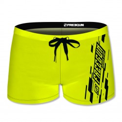 Boxer de bain garçon uni avec logo rubber print noir