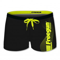 Boxer de bain garçon uni avec logo rubber print en couleur