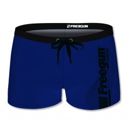 Boxer de bain garçon uni avec logo rubber print en couleur