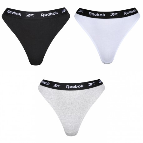 Lot de 3 Tangas femme taille haute en coton Lotty