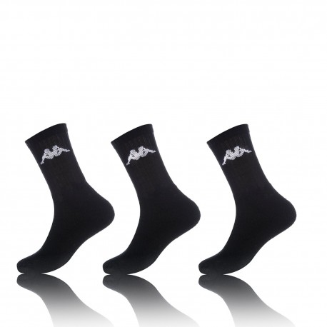 Lot De 3 Chaussettes Homme Tennis Kappa Noires