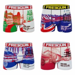  	 Lot de 4 Boxers homme Flag & Cities - FG/1/BM/PK4/A25B 
