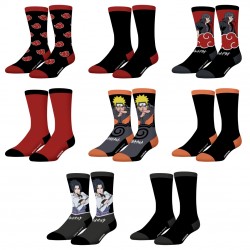  	 Lot de 8 paires de chaussettes Naruto Shippuden Homme - FG/NS/1/CHFX8/A