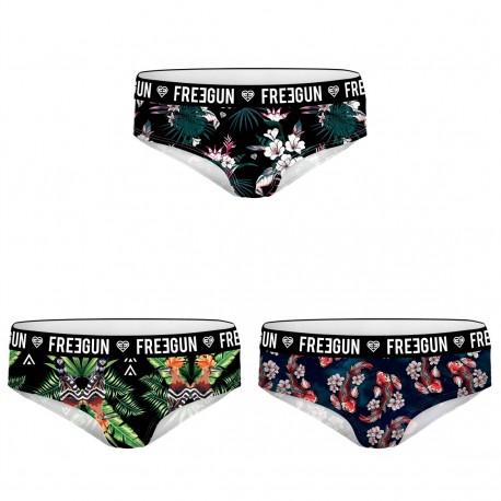 Lot de 3 Boxers fille MISS FREEGUN Fleurs Multicoloree