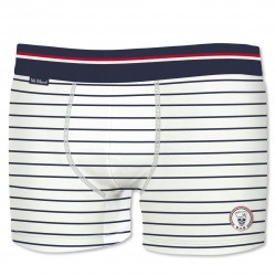 Boxer Coton Homme Mister Marcel Rayé Blanc