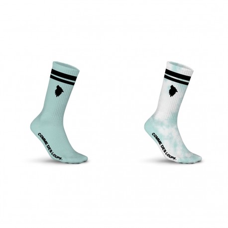 Lot de 2 paires de tennis uni et Tie and Dye