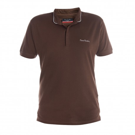 Polo Pierre Cardin Col Mao Marron