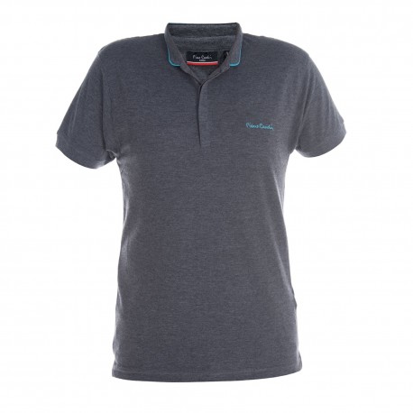 Polo Pierre Cardin Col Mao Chiné Anthracite