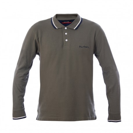 Polo Homme Uni Kaki PIERRE CARDIN