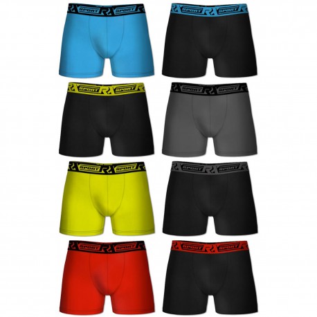 Lot de 8 boxers homme RX SPORT Soft Touch Mutlicolore