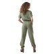 Combinaison pantalon femme effet denim  léger Jean