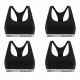 Lot de 4 brassières femme Reebok Noires