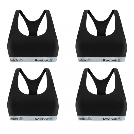 Lot de 4 brassières femme Reebok Noires