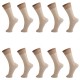 Lot de 10 paires mi-bas voile lycra beige