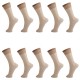 Lot de 10 paires mi-bas voile lycra beige