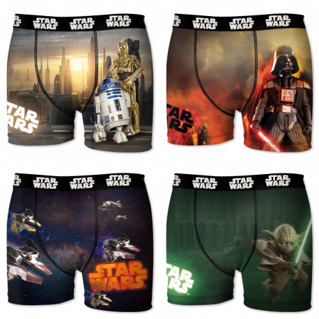 Lot de 4 Boxers garçon en microfibre, STARWARS